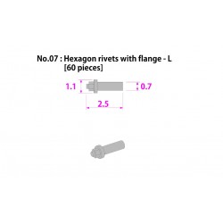 Metal rivet series No.7 Hexagon rivets with Flange-L 60 pcs