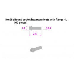 Metal rivet series No.8 Round socket hexagon rivetswith flange-L 60 pcs