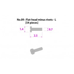 Metal rivet series No.9 Flat head minus rivets-L 54 pcs