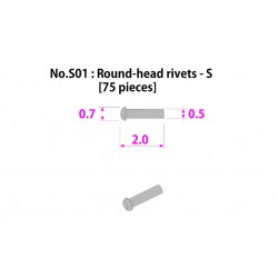 Metal rivet series No.S01 Round head rivets-S 75 pcs