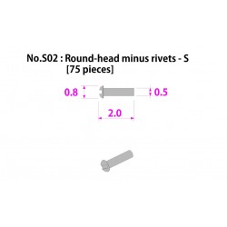 Metal rivet series No.S02 Round head minus rivets-S 75 pcs