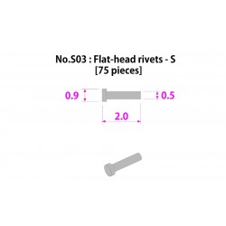 Metal rivet series No.S03 Flat head rivets-S 75 pcs