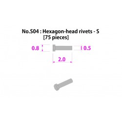 Metal rivet series No.S04 Hexagon head rivets-S 75 pcs