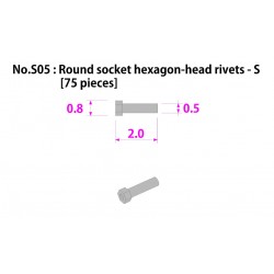 Metal rivet series No.S05 Round socket hexagon head rivets-S 75 pcs