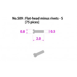 Metal rivet series No.S09 Flat head minus rivets-S 75 pcs
