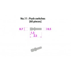 Metal rivet series No.11 Push switches 60 pcs