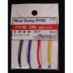 Piping cord 4 colors each 1m red/blue/yellow/black