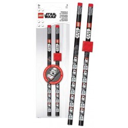 Set 2 Matite Grafite con Gomma + Topper (brand LEGO) - CRE52214