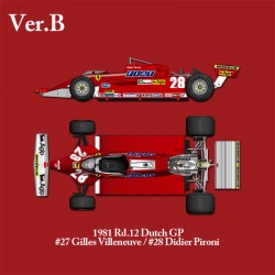 1/12 Ferrari 126CK ver.B 1981 rd.12 Dutch GP #27 Gilles Villeneuve #28 Didier Pironi